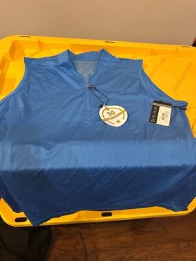 Sleeveless Quarter-Zip Performance Tank Top - Blue